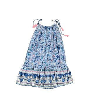 Joyous & Free Blue Shell Flower Luna Maxi Dress