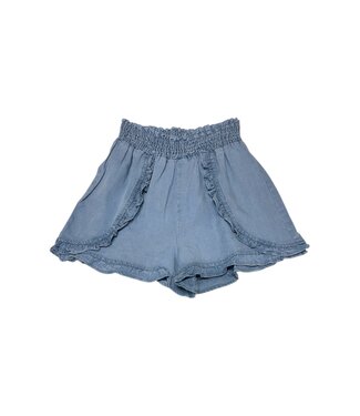 Hayden Light Denim Ruffle Shorts