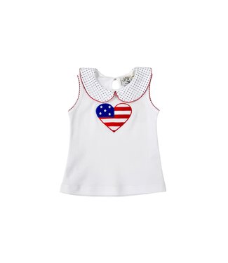 Luigi White Patriotic Heart Flag Top