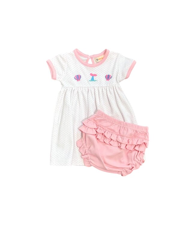 Luigi White/Baby Pink Ocean Icon Dress