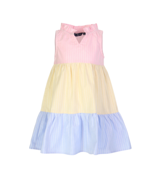 Duffield Lane Annika Oxford Stripe Color Block Dress