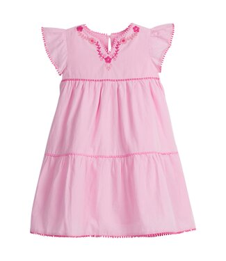 Bisby Pink Embroidered Positano Dress