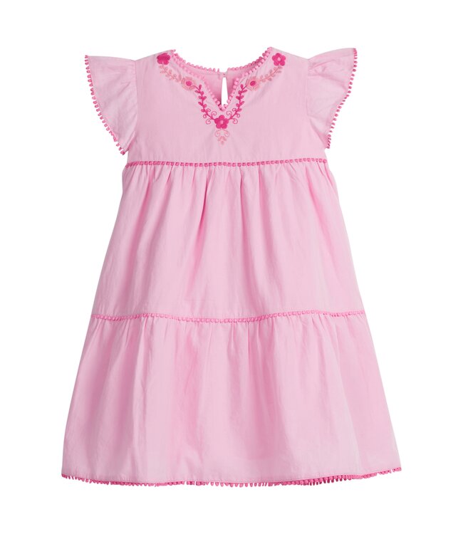 Bisby Pink Embroidered Positano Dress