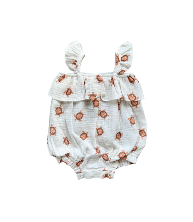 babysprouts Turtle Gauze Bubble Romper