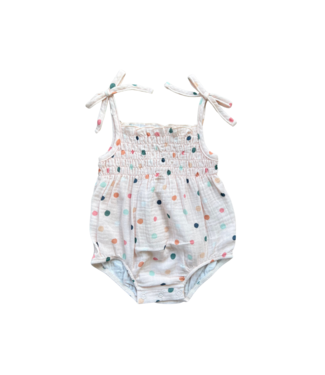 babysprouts Summer Polka Dot Smocked Bodysuit