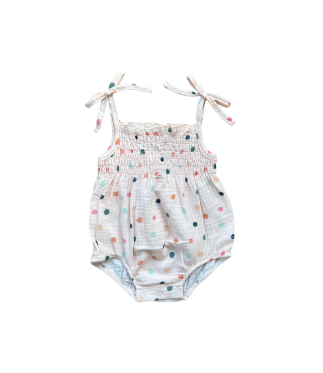 babysprouts Summer Polka Dot Smocked Bodysuit