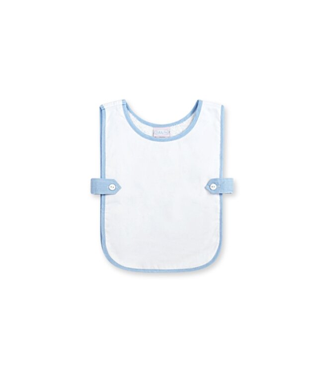 Lullaby Set White w/Blue Mini Gingham Celebration Bib