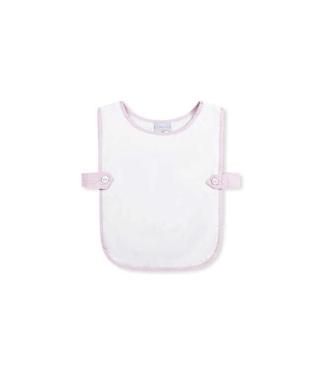 Lullaby Set White w/Pink Mini Gingham Celebration Bib