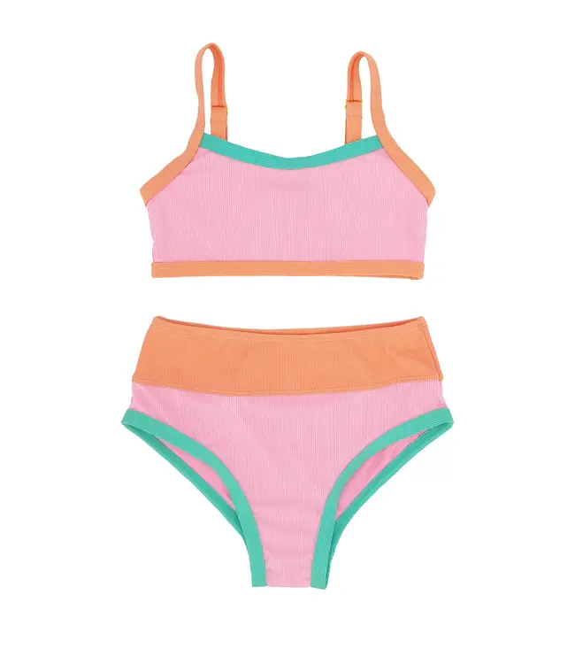 Feather 4 Arrow Prism Pink Retro Ringer Bikini