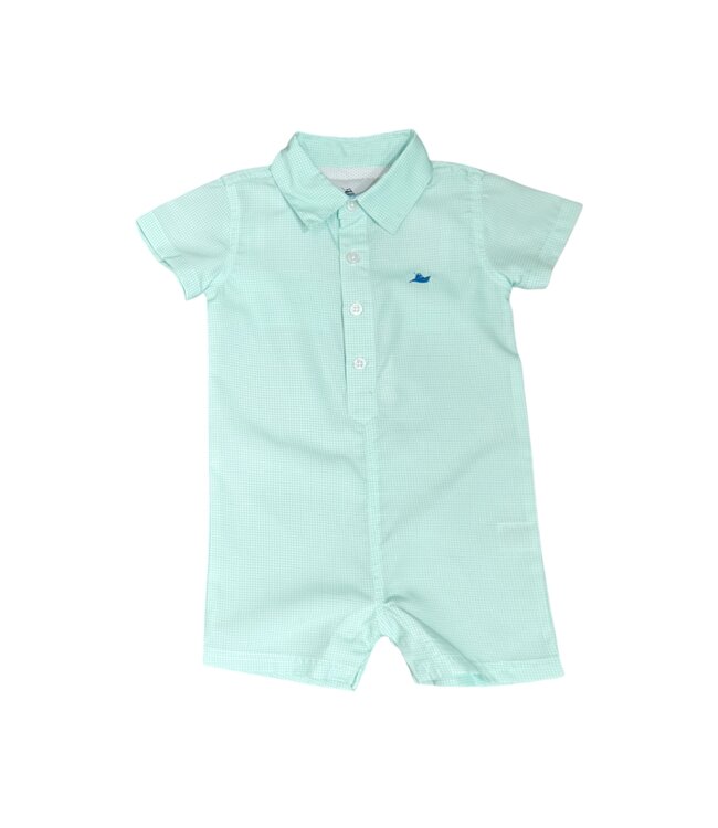 SouthBound Mini Beach Glass Gingham Performance Romper