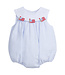 Little English Light Blue Stripe Seersucker Flags Bib Bubble