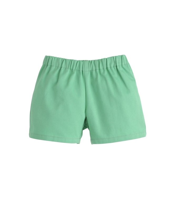 Little English Green Twill Basic Shorts