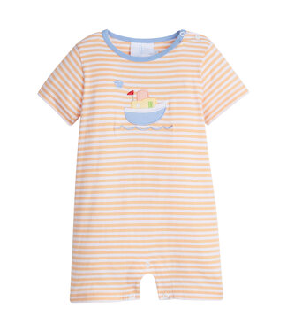 Little English Tugboat Applique Romper