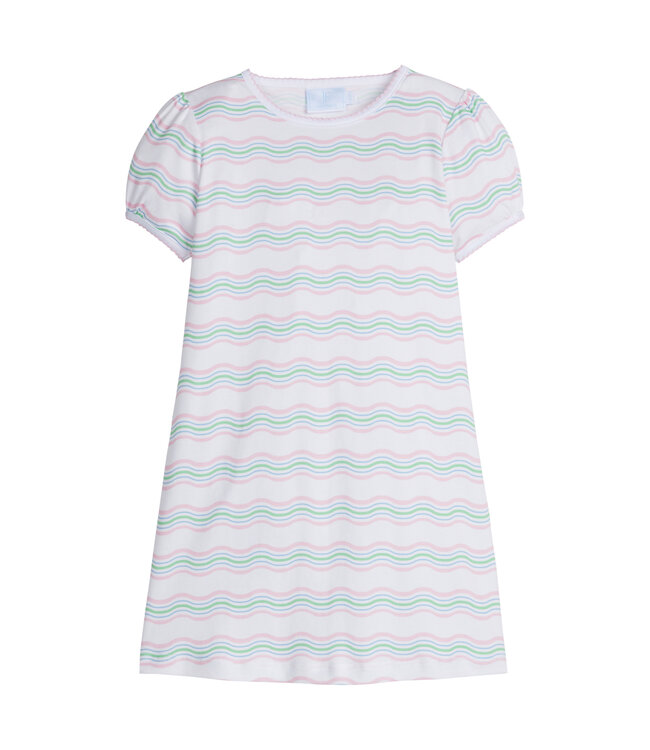 Little English Squiggle Stripe T-Shirt Dress