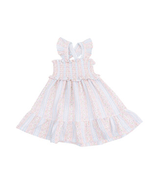 Angel Dear Ogee Floral Smocked Ruffle Dress