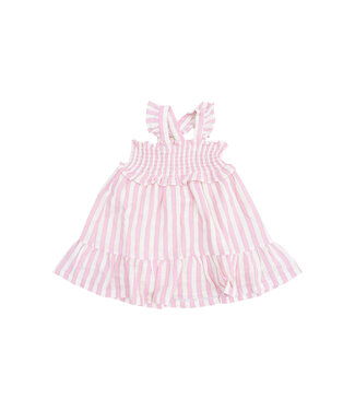 Angel Dear Pink Candy Stripe Smocked Ruffle Sundress