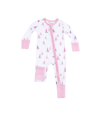 Angel Dear Pink Sailboats 2 Way Zip Romper