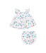 Angel Dear Narwhal Floral Pinafore & High Waisted Diaper Cover