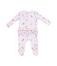 Angel Dear Pink Mermaids 2 Way Zip Ruffle Back Footie
