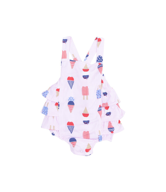 Angel Dear Pink American Ice Cream Ruffle Sunsuit