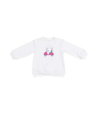 Angel Dear Pink Golf Cart Applique Oversized Sweatshirt