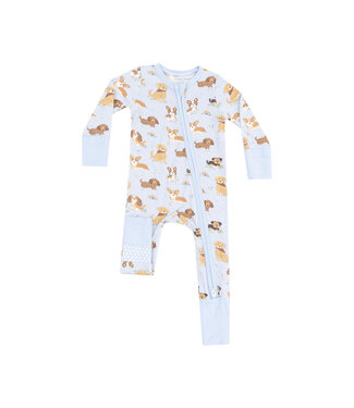 Angel Dear Blue Best Friends Dogs 2 Way Zip Romper