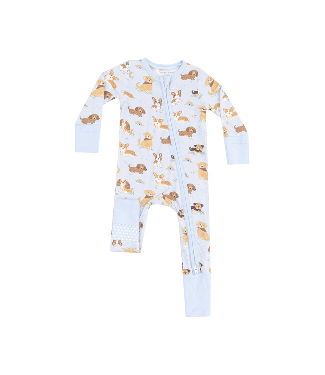 Angel Dear Blue Best Friends Dogs 2 Way Zip Romper