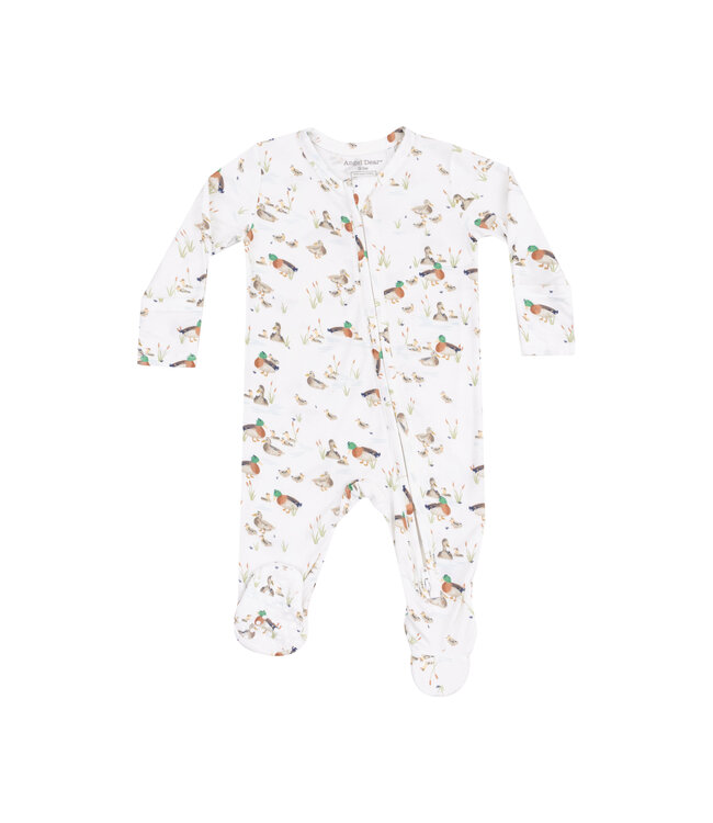 Angel Dear Beige Duckling Families 2 Way Zip Footie