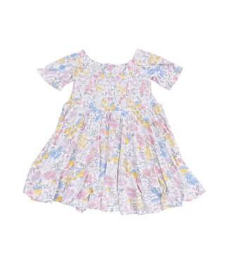 Angel Dear Viola Floral Puff Sleeve Smocked Dress