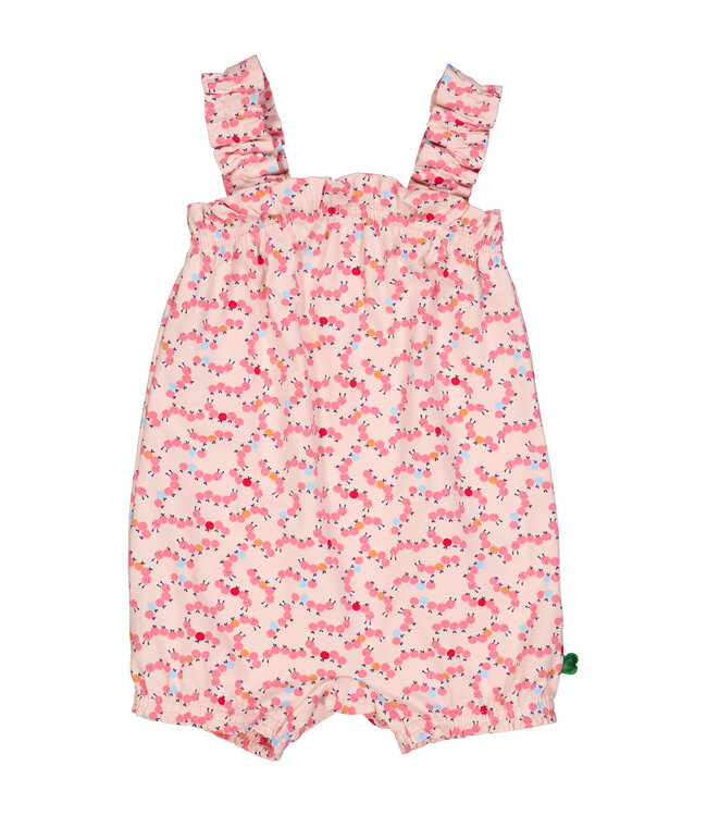 Green Cotton Rose/Pink/Red Caterpillar Bodysuit
