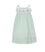 Anavini Green Gingham Flower Sundress w/Shoulder Ties