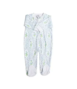 the proper peony Forget Me Not Zip Footie