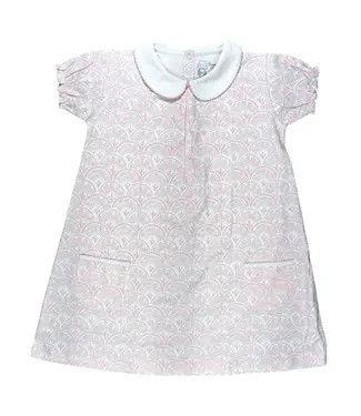 Heyward House Pink Scallop S/S Pocket Twirl Dress