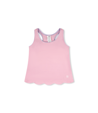 Set Athleisure Cotton Candy Pink w/ Purple Piping Anna Scallop Tank
