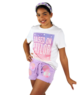 Paper Flower White Raised on Taylor T-Shirt