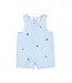 Florence Eiseman Stripe Birdseye Shortall w/Embroidered Trains