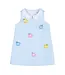 Florence Eiseman Stripe Birdseye Pique Dress w/Petal Collar and Flowers Dress
