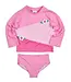 Florence Eiseman Colorblock Rash Guard Tankini w/Flowers