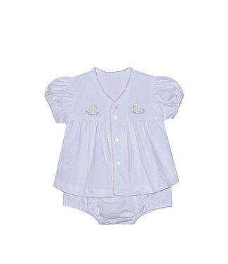 Baby Sen White Brennan Girl Diaper Set-Duckies