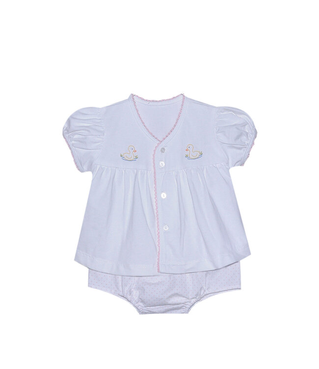Baby Sen White Brennan Girl Diaper Set-Duckies