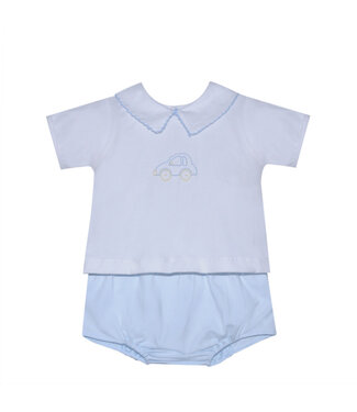 Baby Sen White Bailey Diaper Set-Cars
