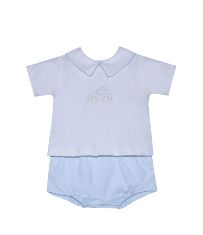 Baby Sen White Bailey Diaper Set-Cars