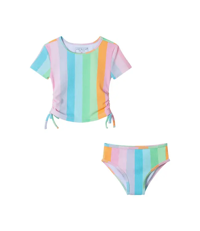 Andy & Evan Rainbow S/S Rash Guard Swim