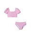 Andy & Evan Pink Smiley Puff Sleeve Bikini