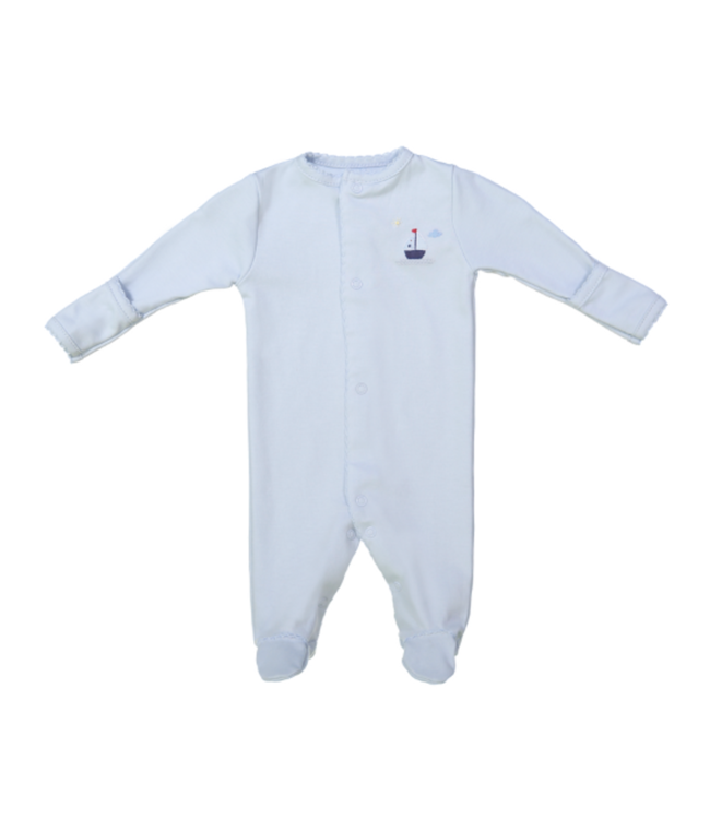 Feltman Brothers Blue Sailboat Romper Preemie