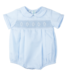 Feltman Brothers Blue Smocked Embroidered Diamond Creeper 9m