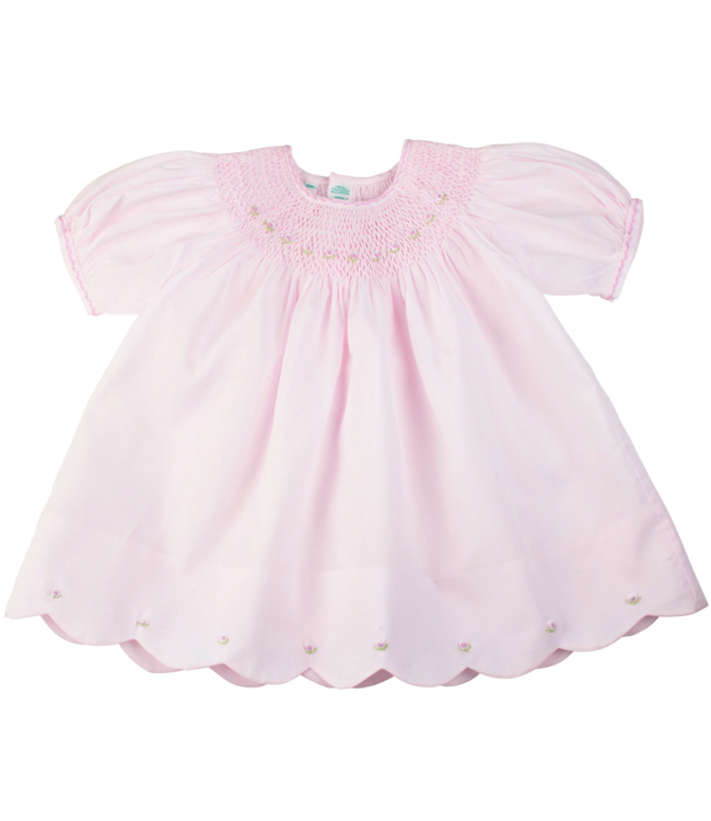 Feltman Brothers Pink Scalloped Bishop Dress w/Panty
