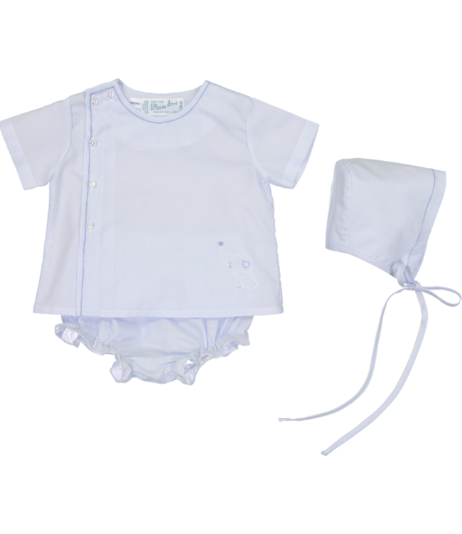 Feltman Brothers Blue/White Baby Elephant Diaper Set Preemie