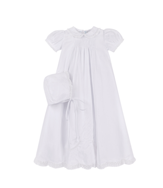 Feltman Brothers White Christening Set w/Hat 6-9m