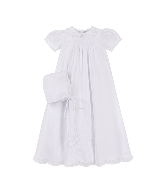 Feltman Brothers White Christening Set w/Hat 6-9m